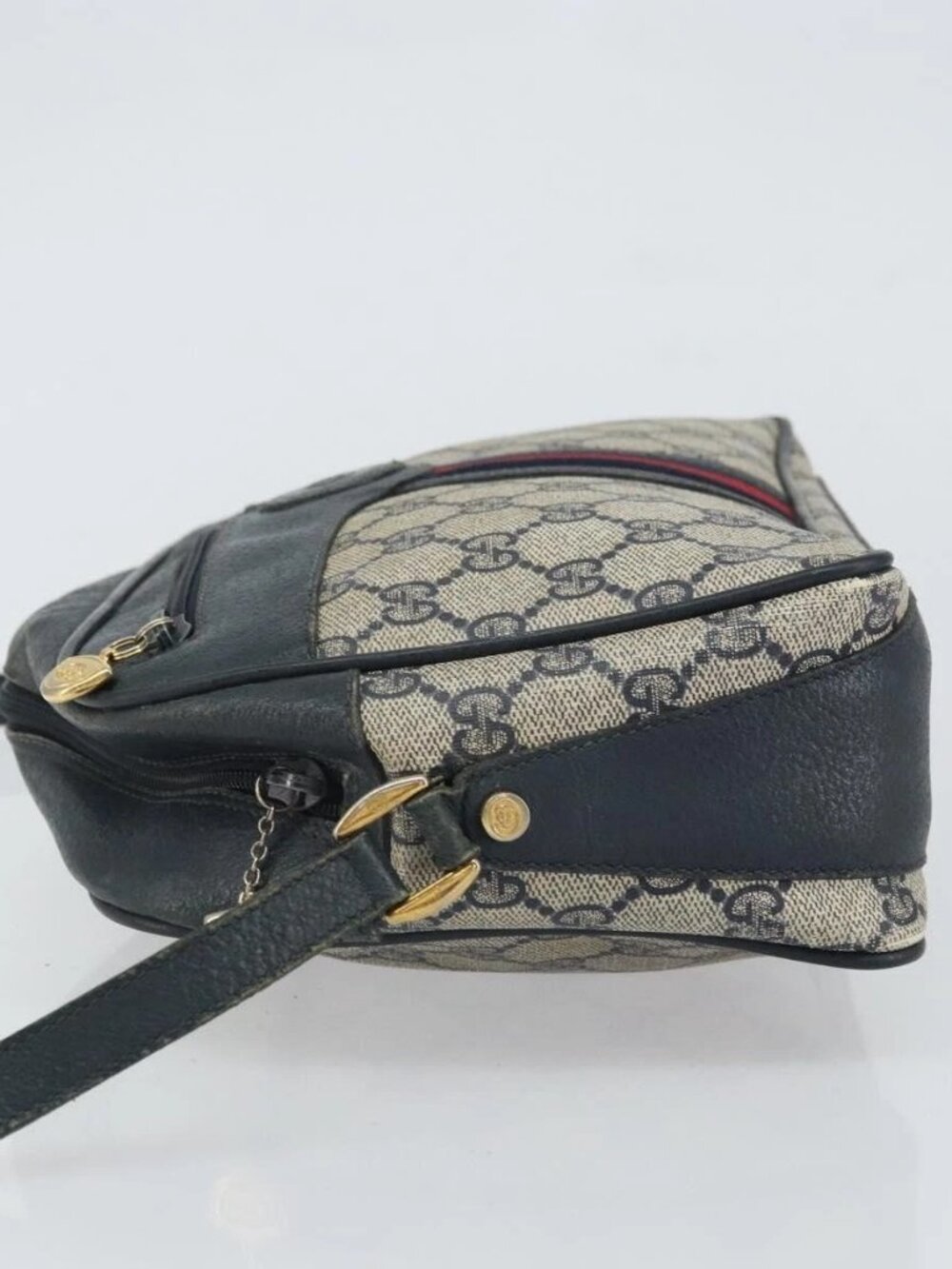 GUCCI GG Supreme Sherry Line Shoulder Bag PVC Navy Gold 001 56 0860 Auth ep12680 - Picture 6 of 16